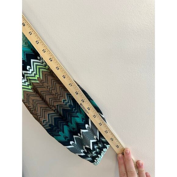 Tyler Boë Taylor Chevron Midi Long Sleeve 100% Viscose Flowy Smocked Dress XS - Picture 6 of 9